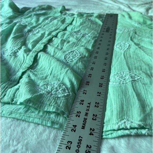 Boden Womens Mint Green Button-Up Embroidered Cotton Top Blouse Sz 8 Lightweight - Picture 7 of 9